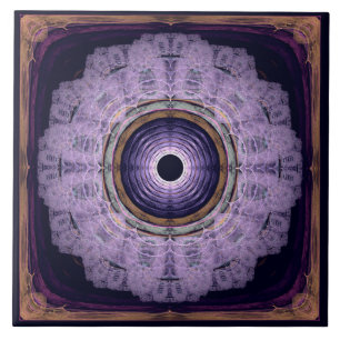 Mandala fractal redonda azul