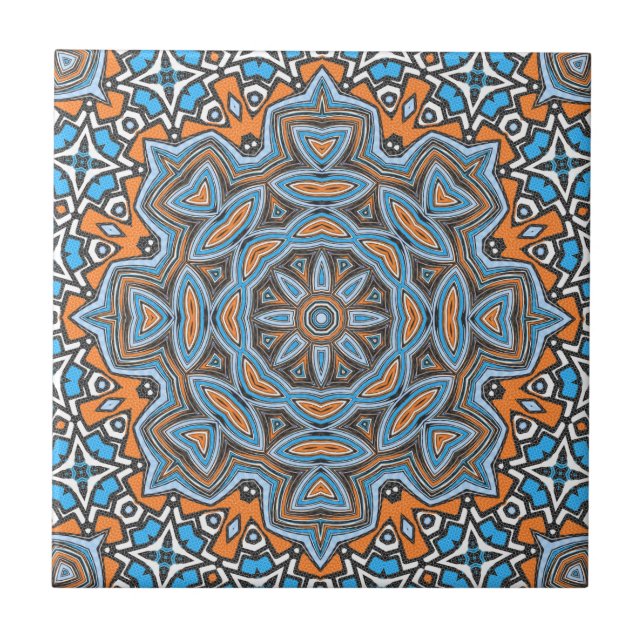 Mandala geométrica circular abstrato sem costura (Frente)