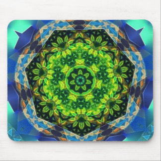Mandala geométrica Mousepad do círculo verde da