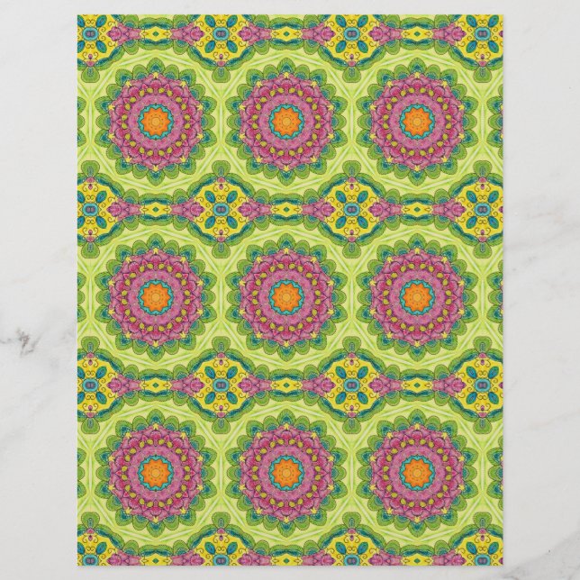 Mandala Kaleidoscope Scrapbook Paper (Frente)