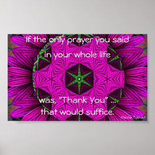Mandala Kaleidoscopic "obrigado você" poster