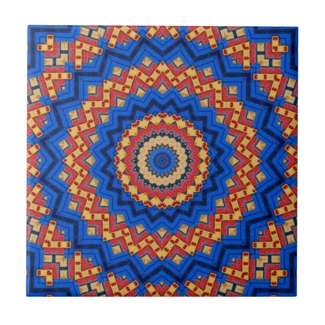Mandala laranja azul (Frente)