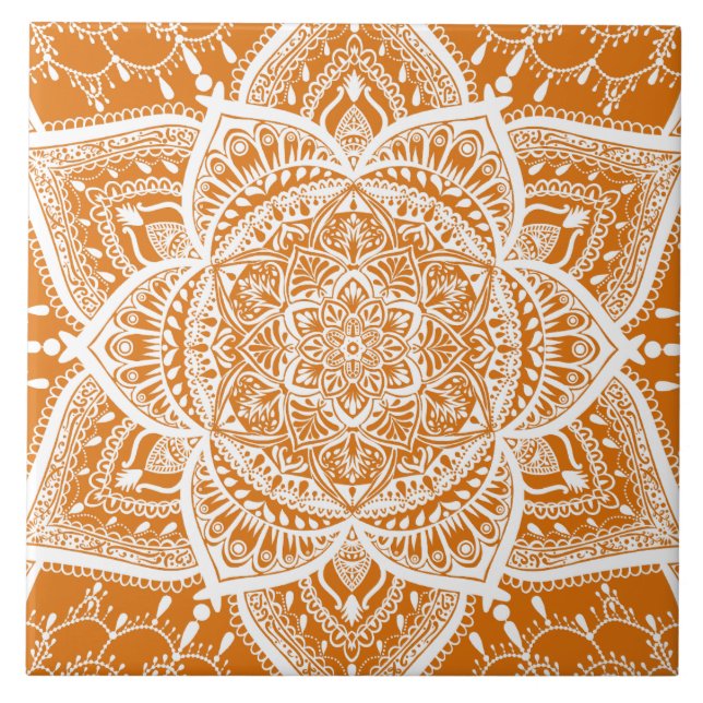 Mandala Laranja e Branca - Loergann em Pumpkin (Frente)