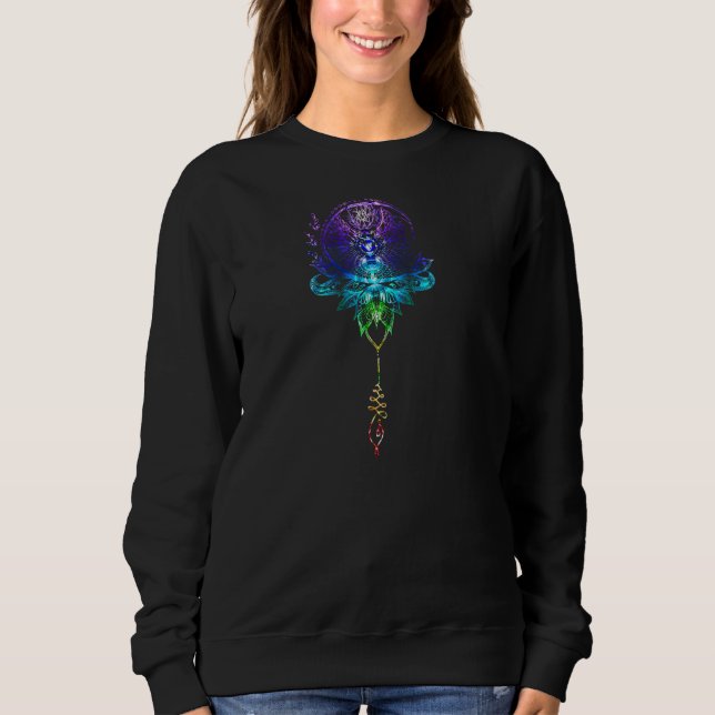 Mandala Lotus Unalome Tree Life Chakra Pullover (Frente)