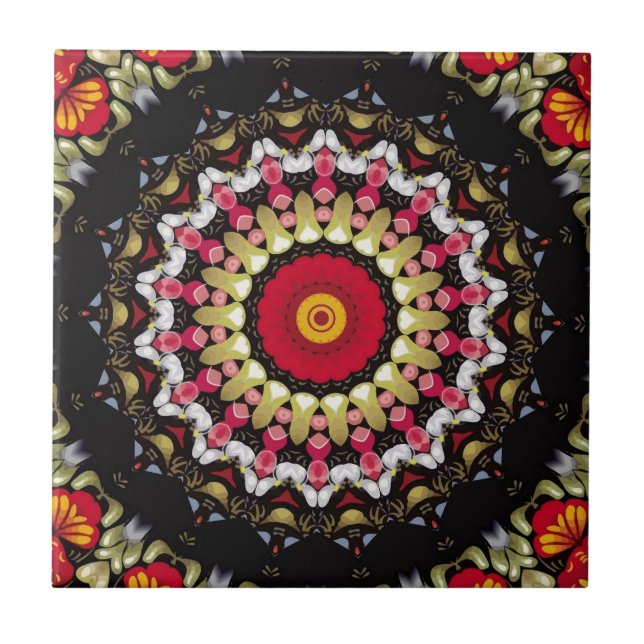 Mandala Mágica Preta e Vermelha (Frente)