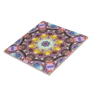 mandala marmoreada em alivio de cor floral artíst