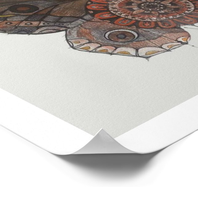 Mandala moth poster por Shelley (Borda)