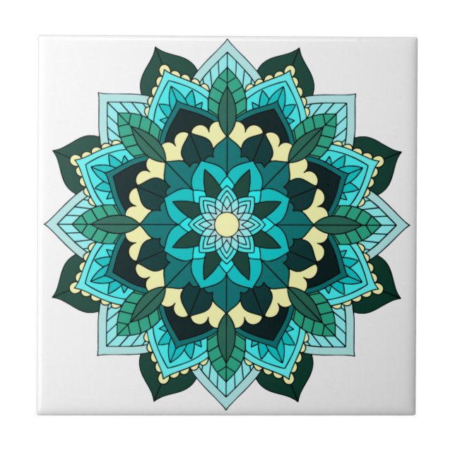 Mandala Padrão 02 em aqua (Frente)