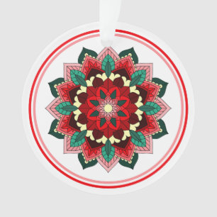 Mandala Padrão 02 em ornamento vermelho