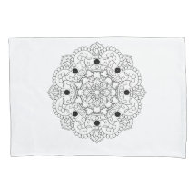 Mandala. Padrão oriental redondo preto e branco
