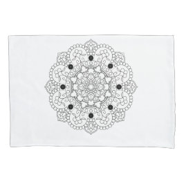 Mandala. Padrão oriental redondo preto e branco