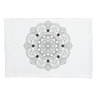 Mandala. Padrão oriental redondo preto e branco