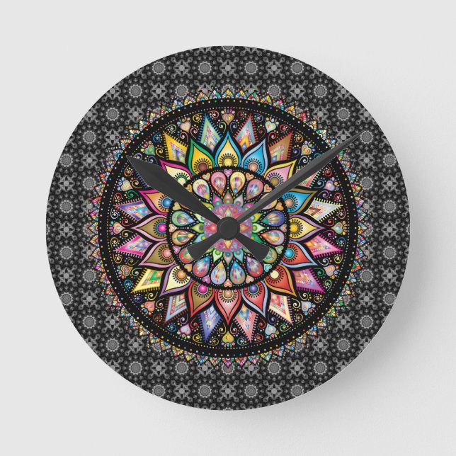 Mandala. Paz, Amor, Relógio de Parede (Frente)