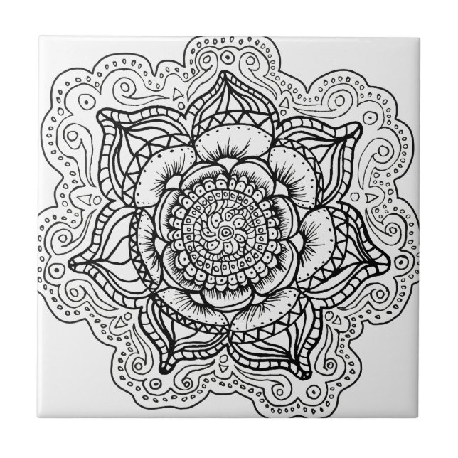 Mandala preto e branco (Frente)