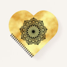 Mandala Preto em Fundo Dourado Suave