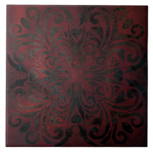 mandala preto romântico elegante azulejo cerâmico