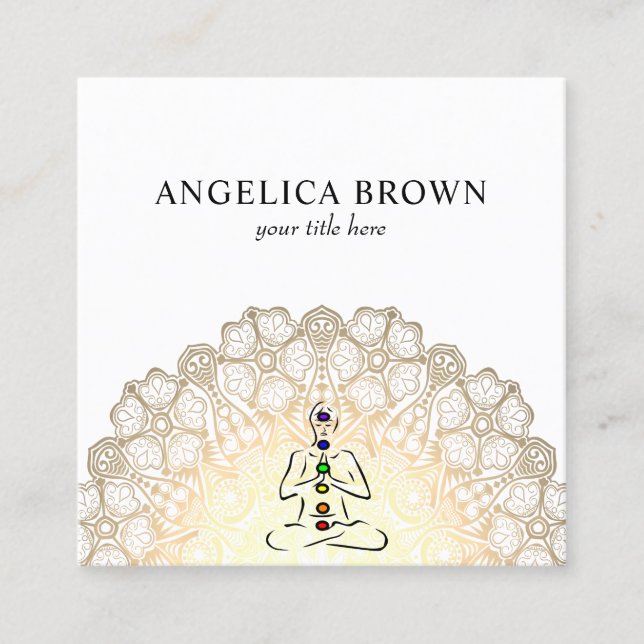 Mandala - Reiki Master com Chakras Cartão de visit (Frente)