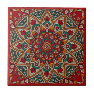 Mandala. rico, vermelho