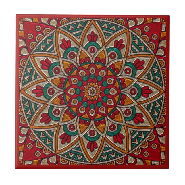 Mandala. rico, vermelho (Frente)