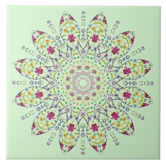 Mandala Roxa Amarela Ornamentada (Frente)