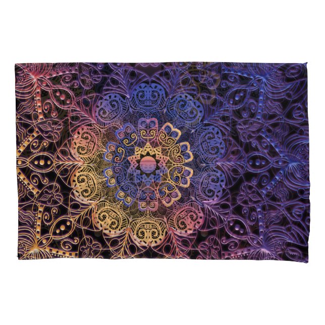 Mandala roxa e amarela: design desenhada à mão (Frente)