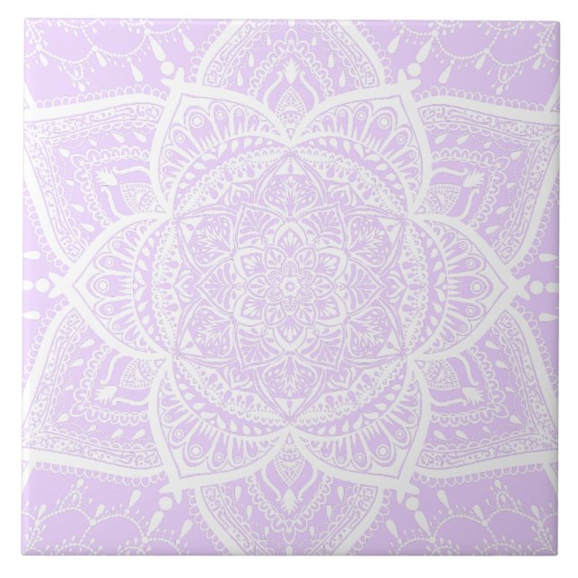 Mandala roxa e branca - Loergann em Lilac (Frente)
