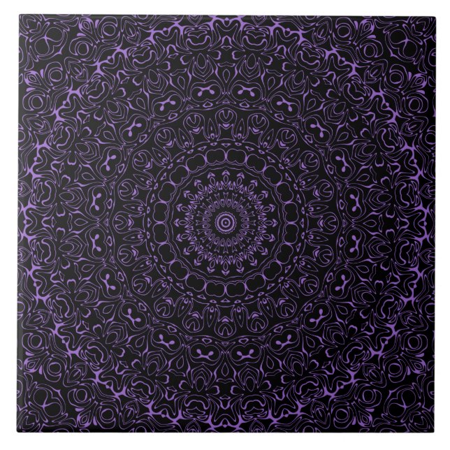 Mandalá Roxo de Ámbar com Simetria Intrincada (Frente)