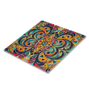 Mandala Sinfonia de Cores – Floral Psicodélico Ous