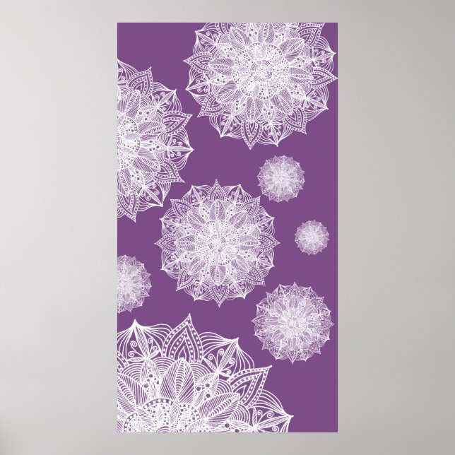 Mandala Snowflakes Poster (Frente)