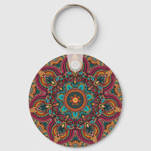 Mandala Trippy 2,25" chaveiro básico do botão