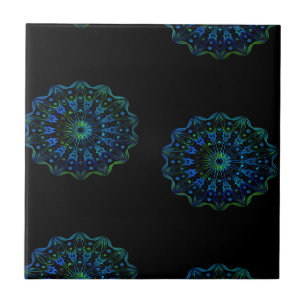 Mandala verde-azulada