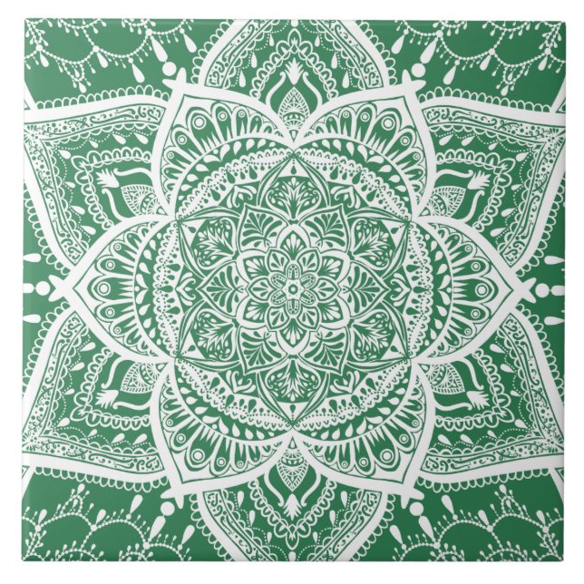Mandala Verde e Branca - Loergann em Rosemary (Frente)