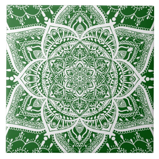 Mandala Verde e Branco - Loergann em Moringa (Frente)
