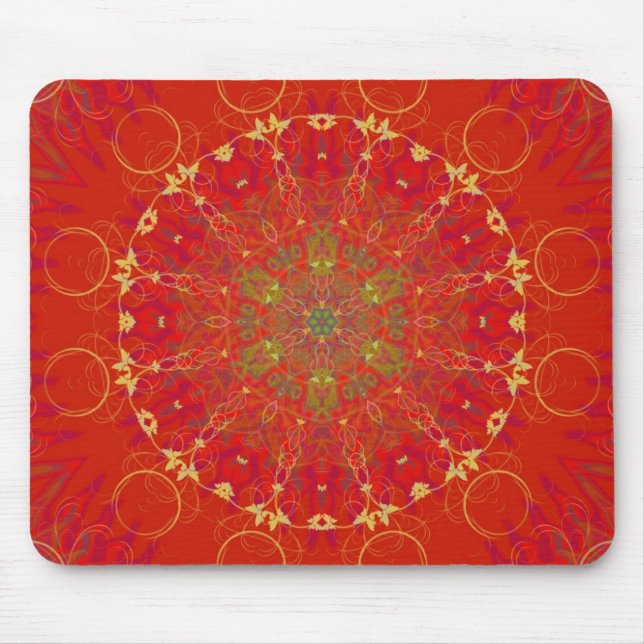 Mandala vermelha Mousepad de Sun da lua (Frente)