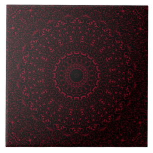 Mandalá Vermelho Borgonha com Simetria Ornamental