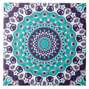 Mandala Vibrante em Turquesa e Ameixa