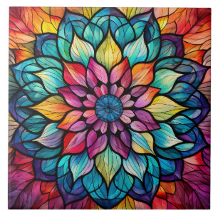 Mandala Vidro Pintado 