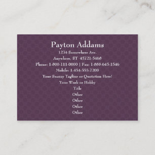 Mandala violeta das pétalas - cartão de visita