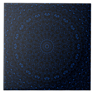 Mandalas Azul Cobalto com Simetria Intrincada