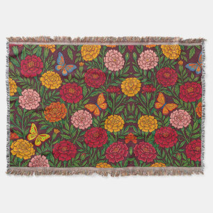 Mandalas de Marigold Borboletas Cobertores