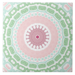 Mandalas Decorativas em Verde-Menta e Rosa