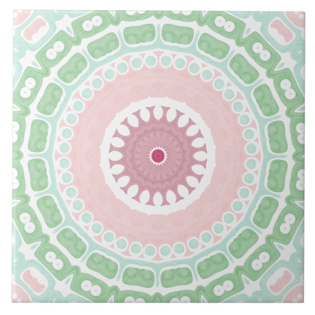 Mandalas Decorativas em Verde-Menta e Rosa (Frente)