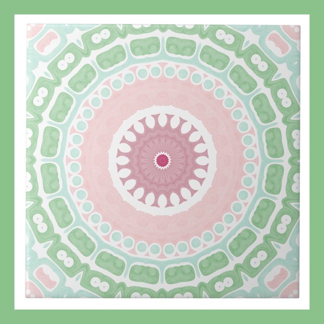 Mandalas Decorativas em Verde-Menta e Rosa (Criador carregado)