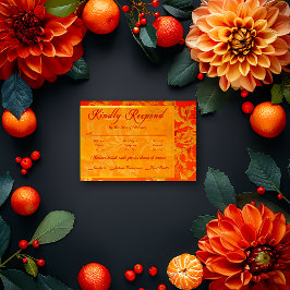 Mandarim opulente Laranja Casamento Floral RSVP