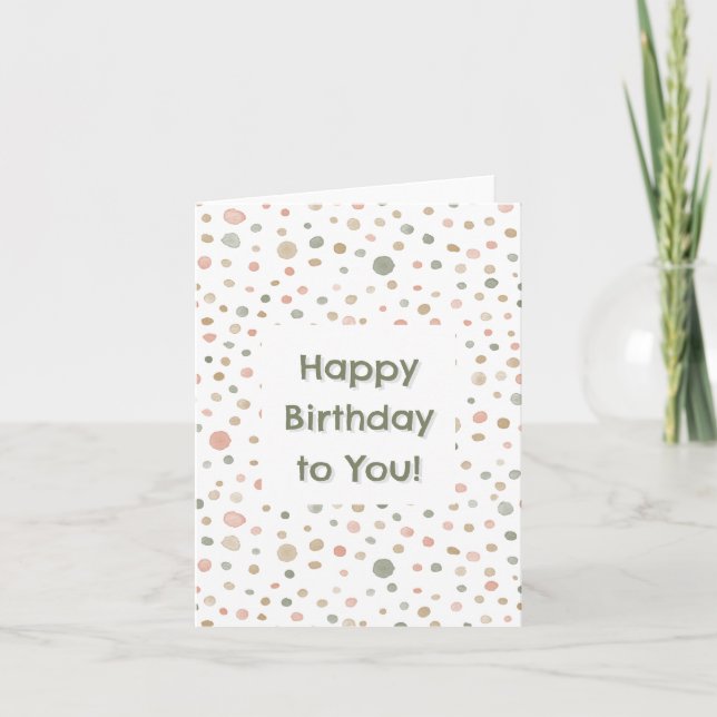 Mandy Confetti Watercolor Dots - Cartão de Anivers (Frente)