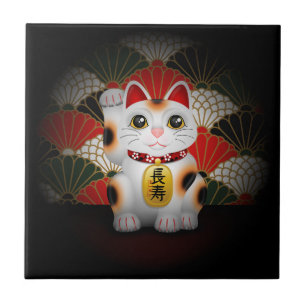 Maneki cerâmico branco Neko