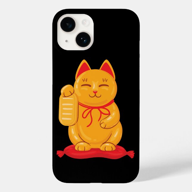 Maneki Neko Dourado Cat, Símbolo de Riqueza (Verso)