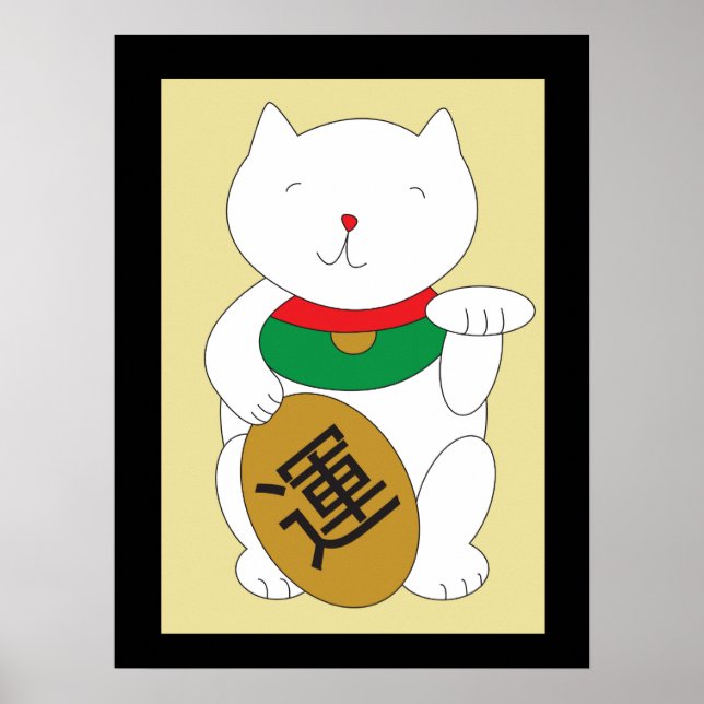 Maneki Neko Luck e Good Fortune Poster (Frente)