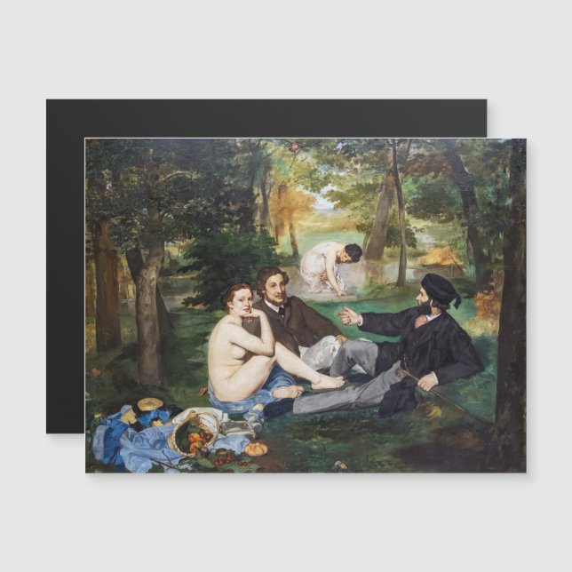 Manet - Almoço na Grama Cartão Magnético (Frente/Verso)