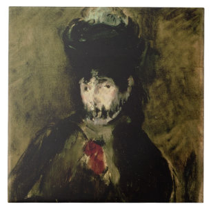 Manet Berthe Morisot que veste um véu, 1872